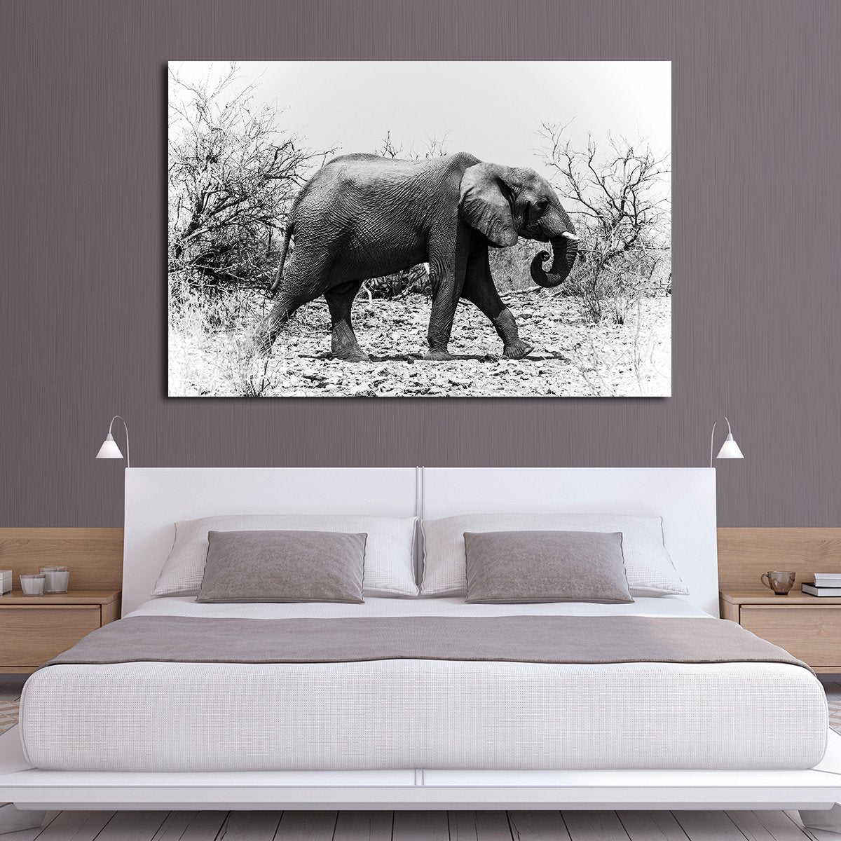 Elephant in Botswana Multi Panel Canvas Wall Art