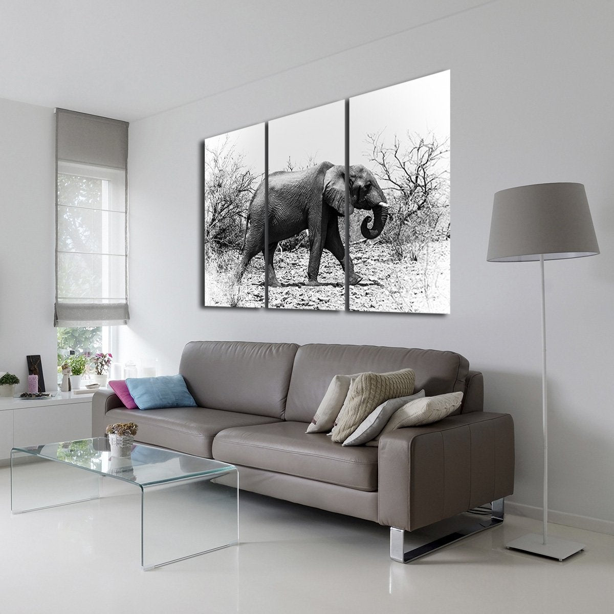 Elephant in Botswana Multi Panel Canvas Wall Art
