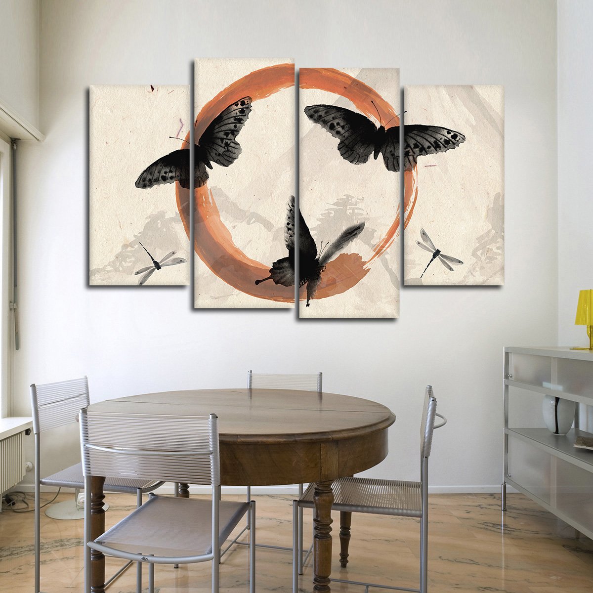 Enso Butterflies Multi Panel Canvas Wall Art