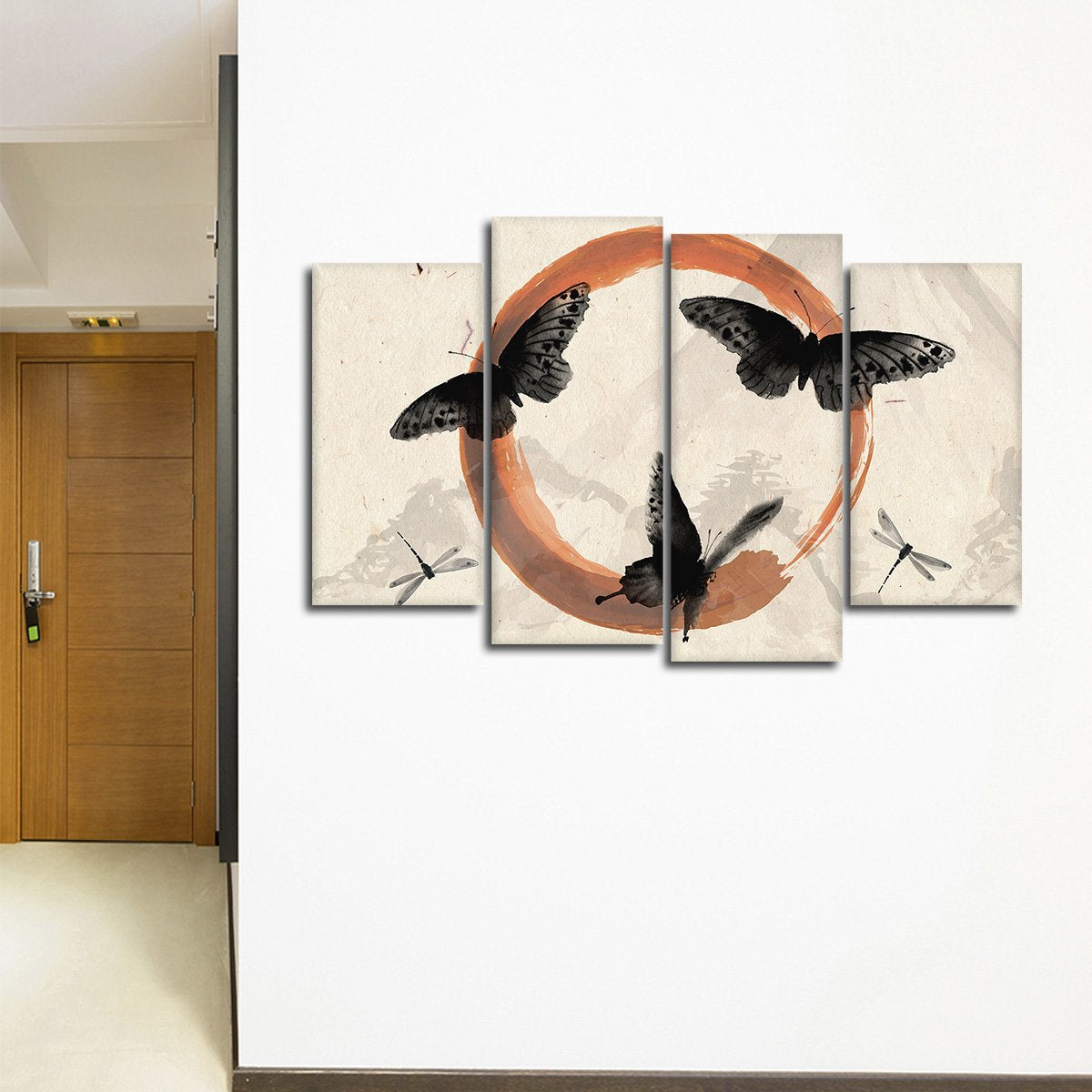 Enso Butterflies Multi Panel Canvas Wall Art