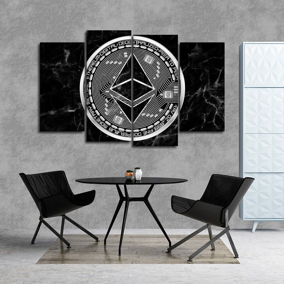 Ethereum Marble Multi Panel Canvas Wall Art