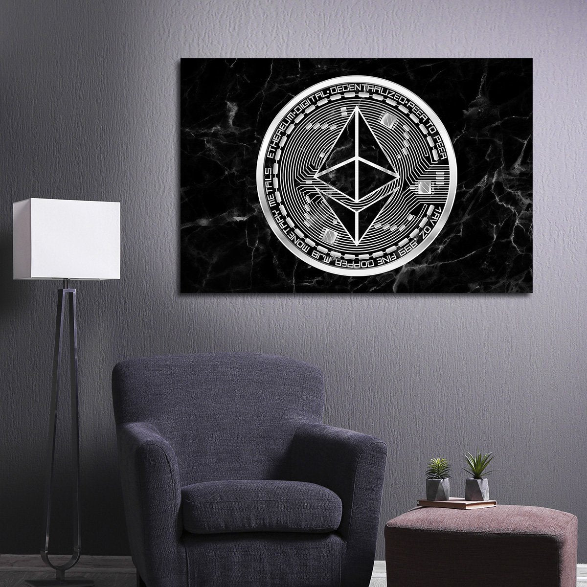 Ethereum Marble Multi Panel Canvas Wall Art