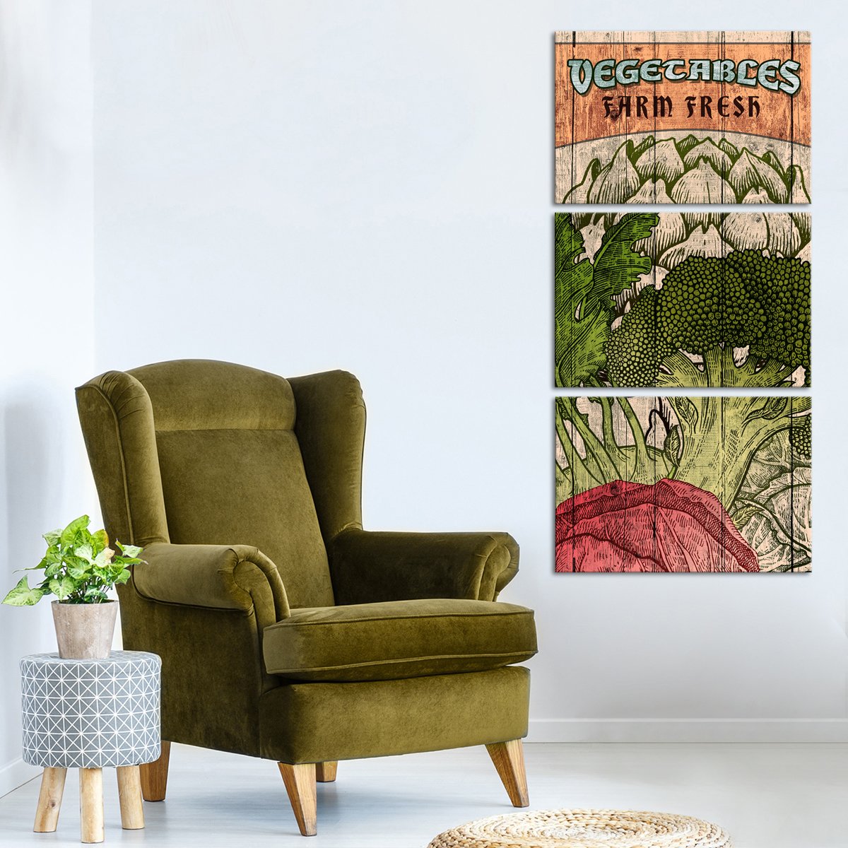 Farm Fresh Produce Multi Panel Canvas Wall Art