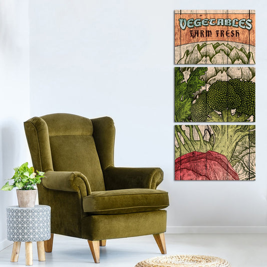 Farm Fresh Produce Multi Panel Canvas Wall Art