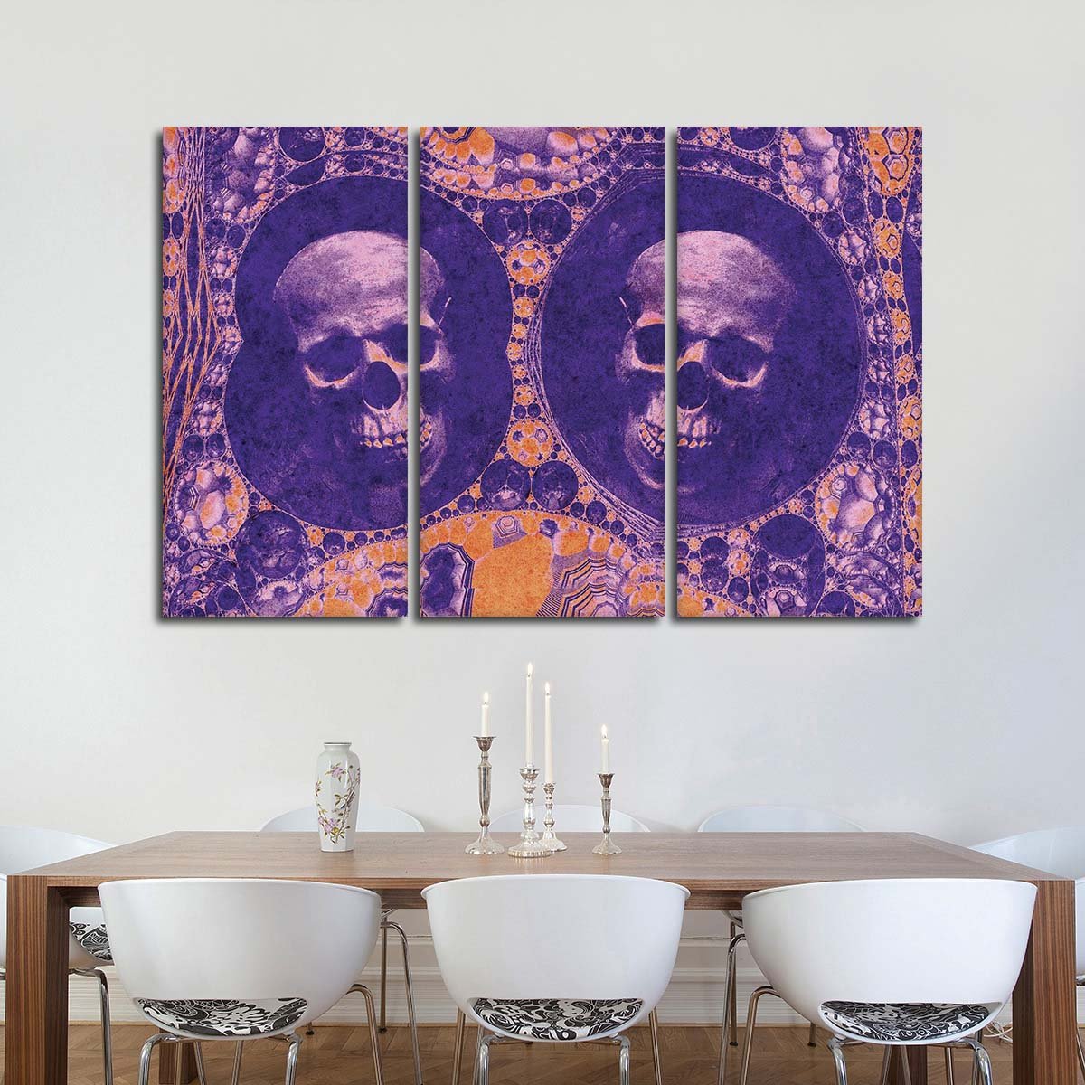 Fearsome Multiple Human Skull Multi Panel Canvas Wall Art