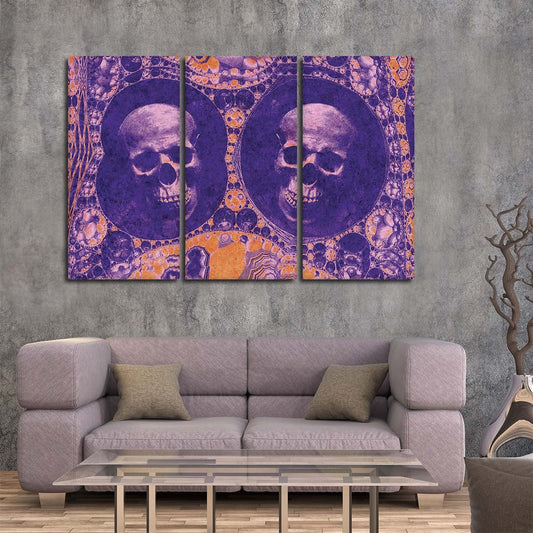 Fearsome Multiple Human Skull Multi Panel Canvas Wall Art