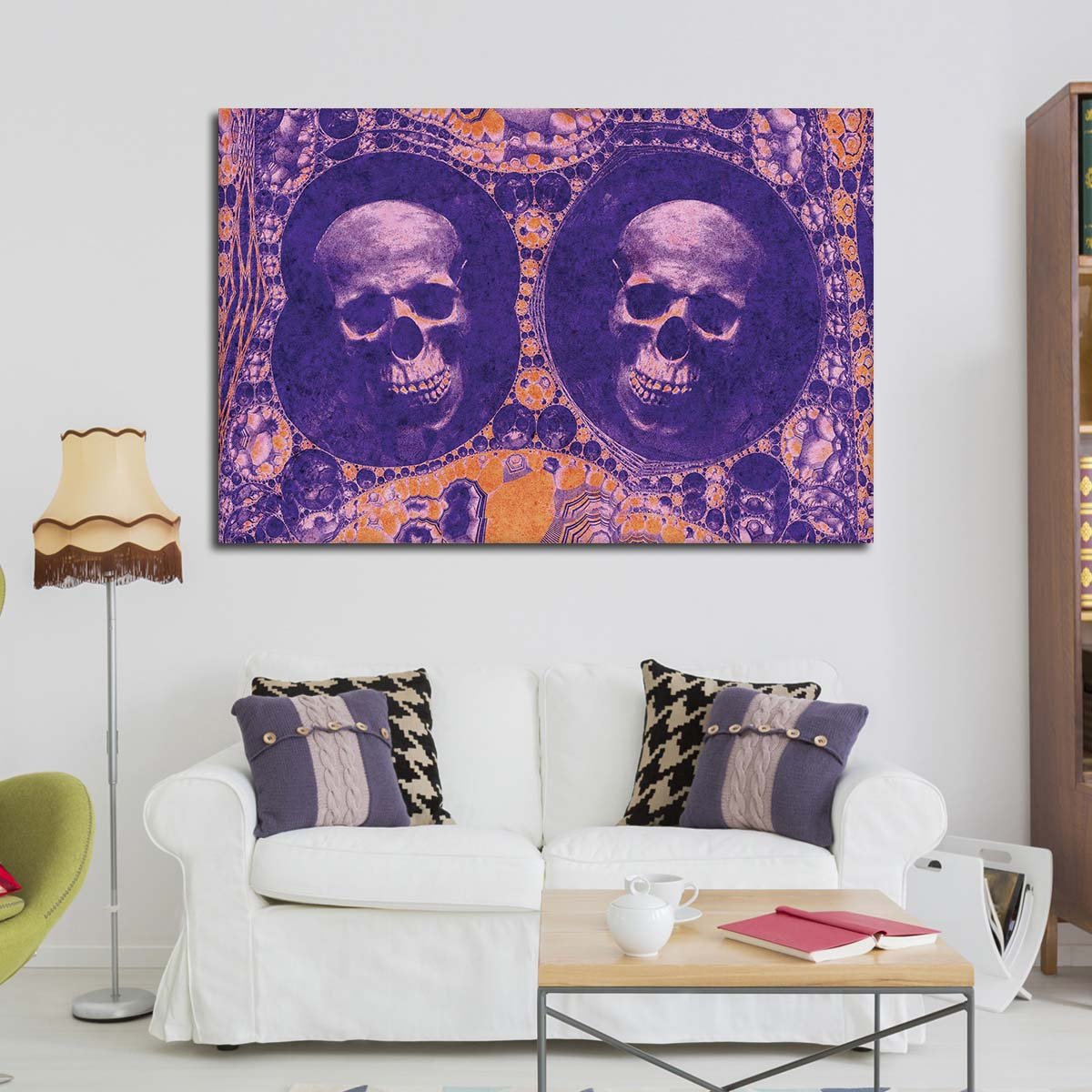 Fearsome Multiple Human Skull Multi Panel Canvas Wall Art