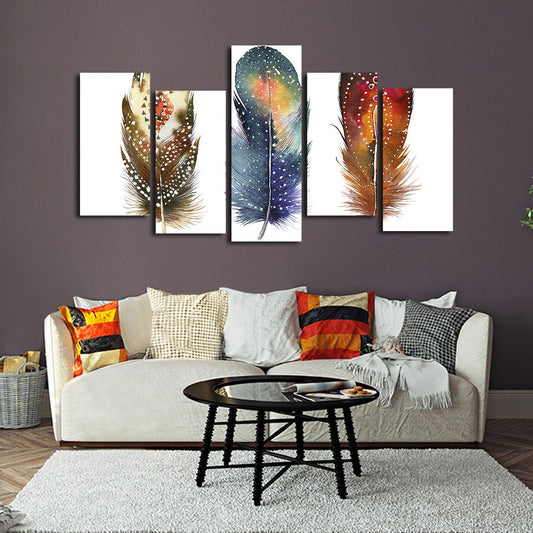 Feathers Tribe Multi Panel Canvas Wall Art
