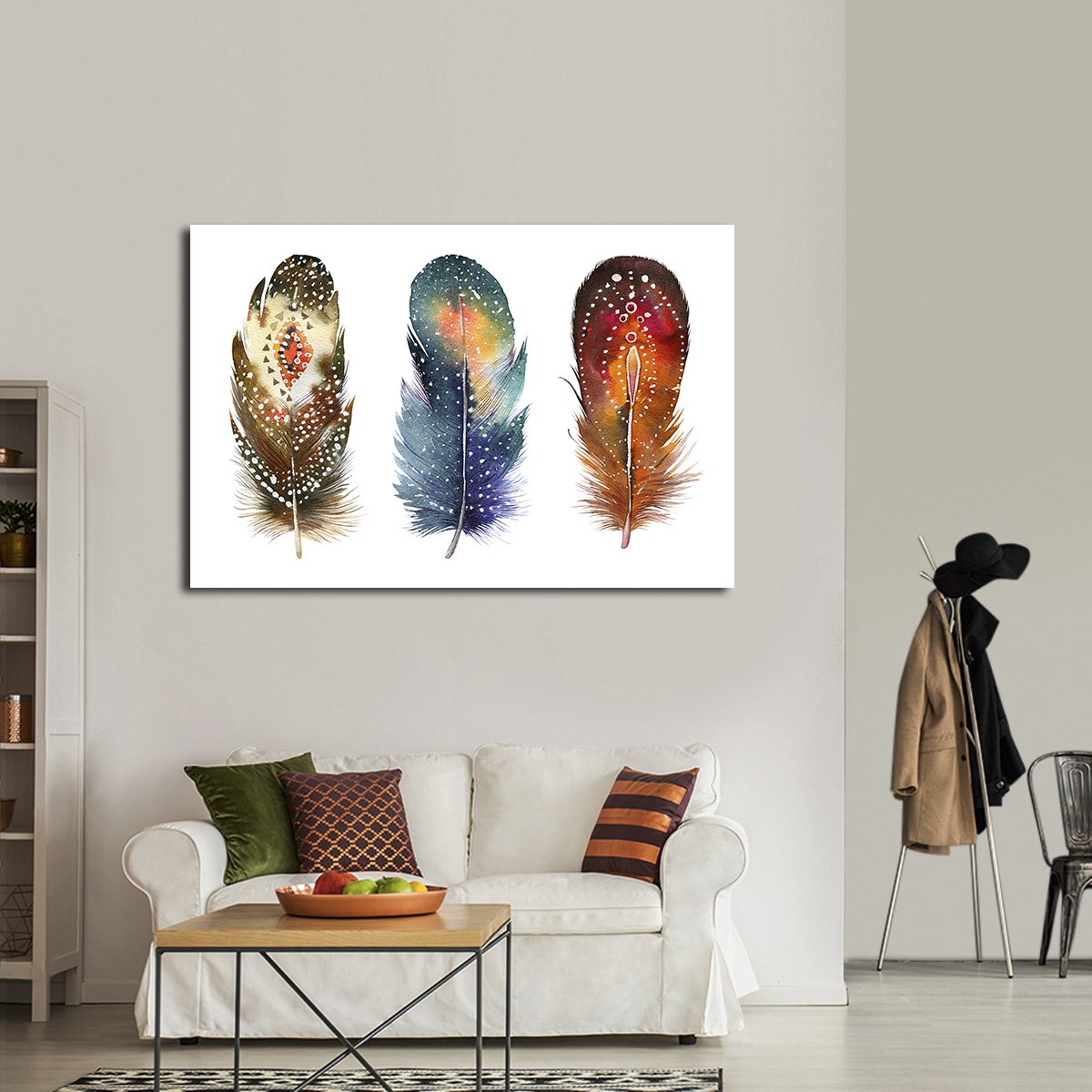 Feathers Tribe Multi Panel Canvas Wall Art