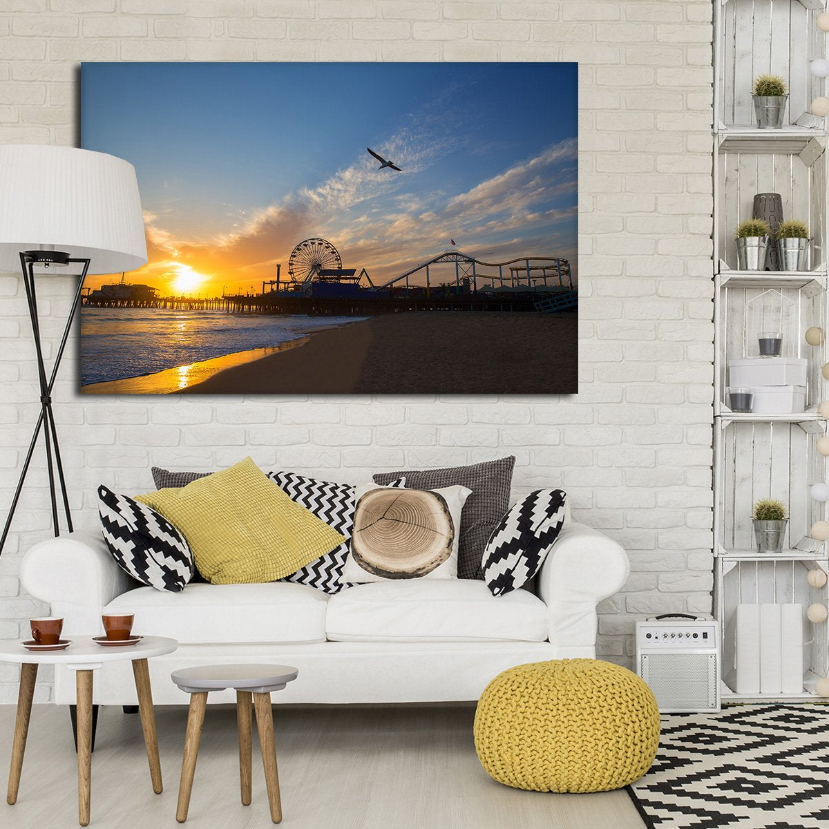 Ferris Wheel On The Pier Multi Panel Canvas Wall Art