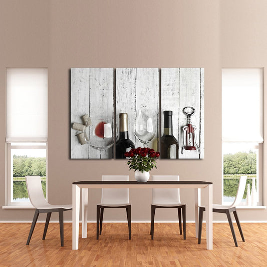 Fine Wining Multi Panel Canvas Wall Art