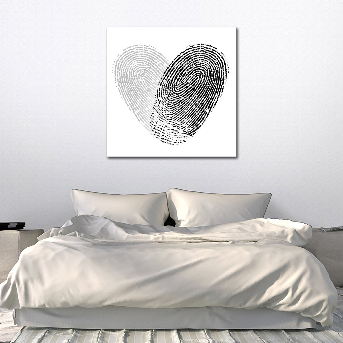 Fingerprint Heart Canvas Wall Art
