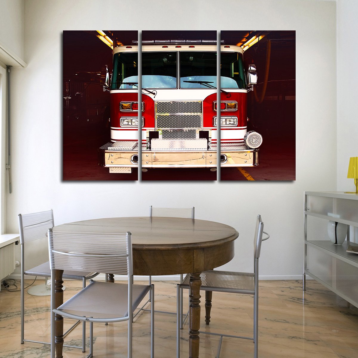 Fire Truck Multi Panel Canvas Wall Art