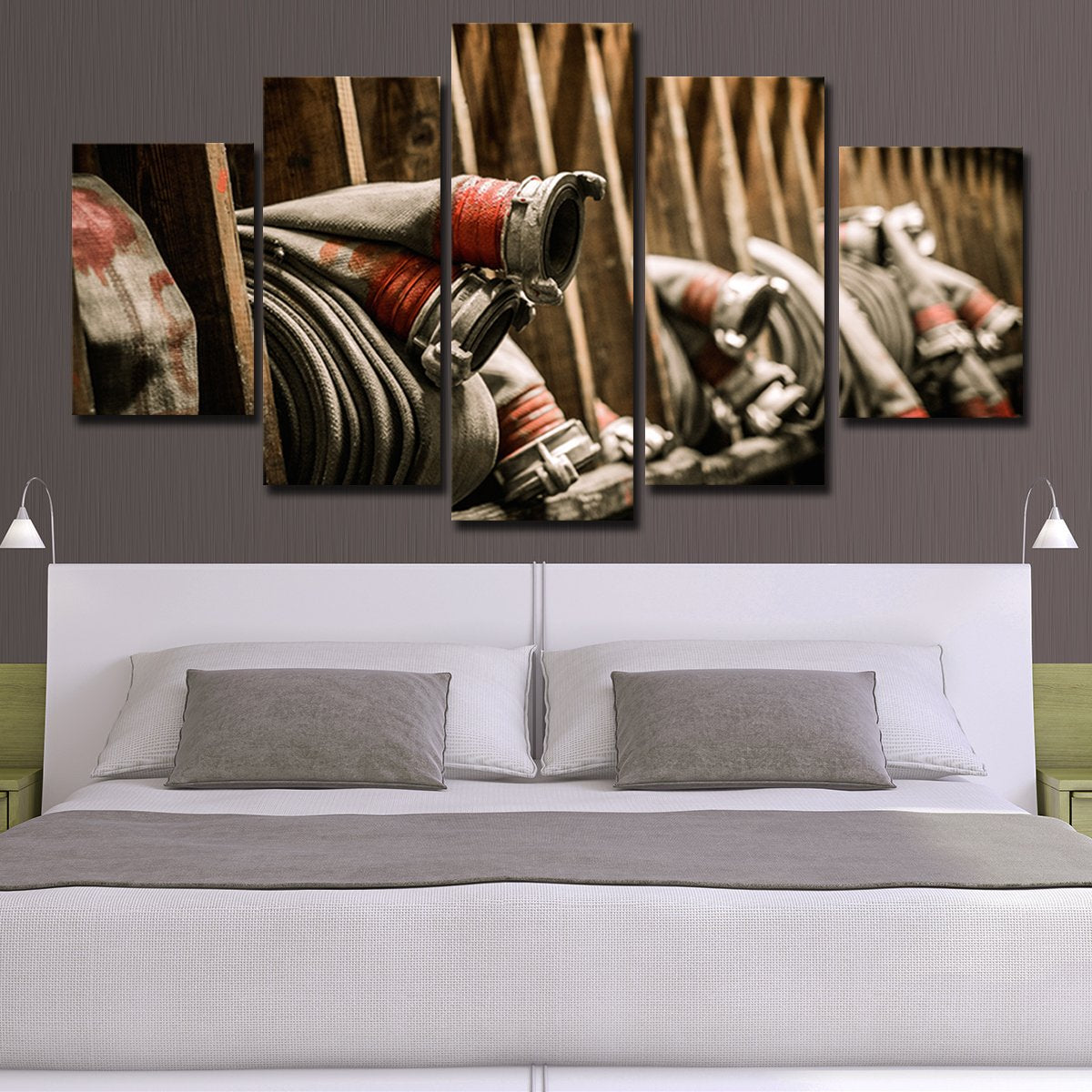 Firefighting Hose Multi Panel Canvas Wall Art