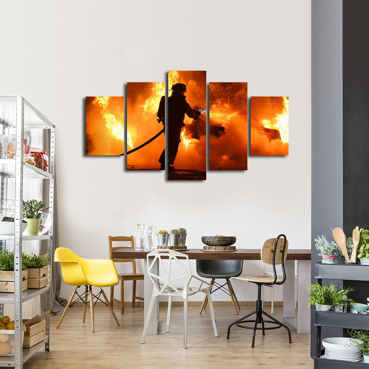 Fireman Multi Panel Canvas Wall Art