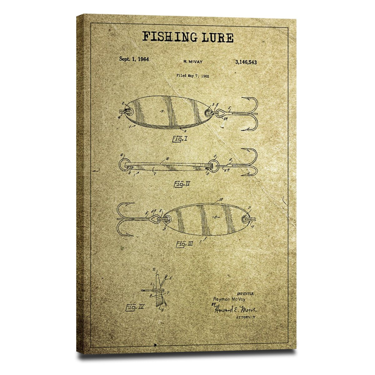 Fishing Lure Patent Canvas Wall Art