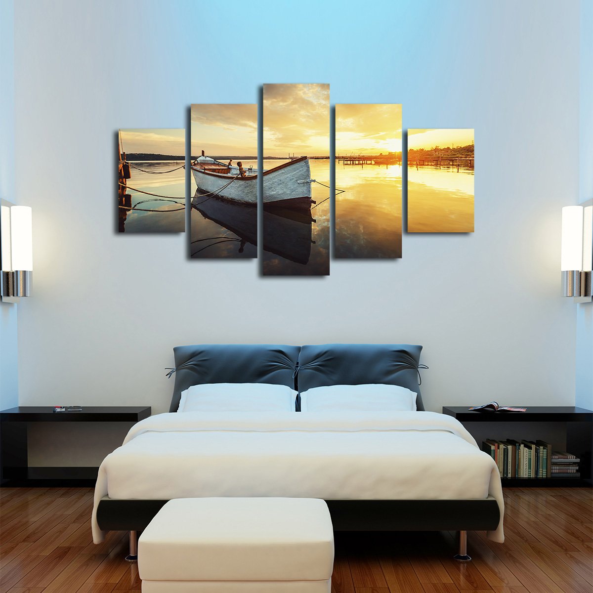 Fishing Boat Multi Panel Canvas Wall Art