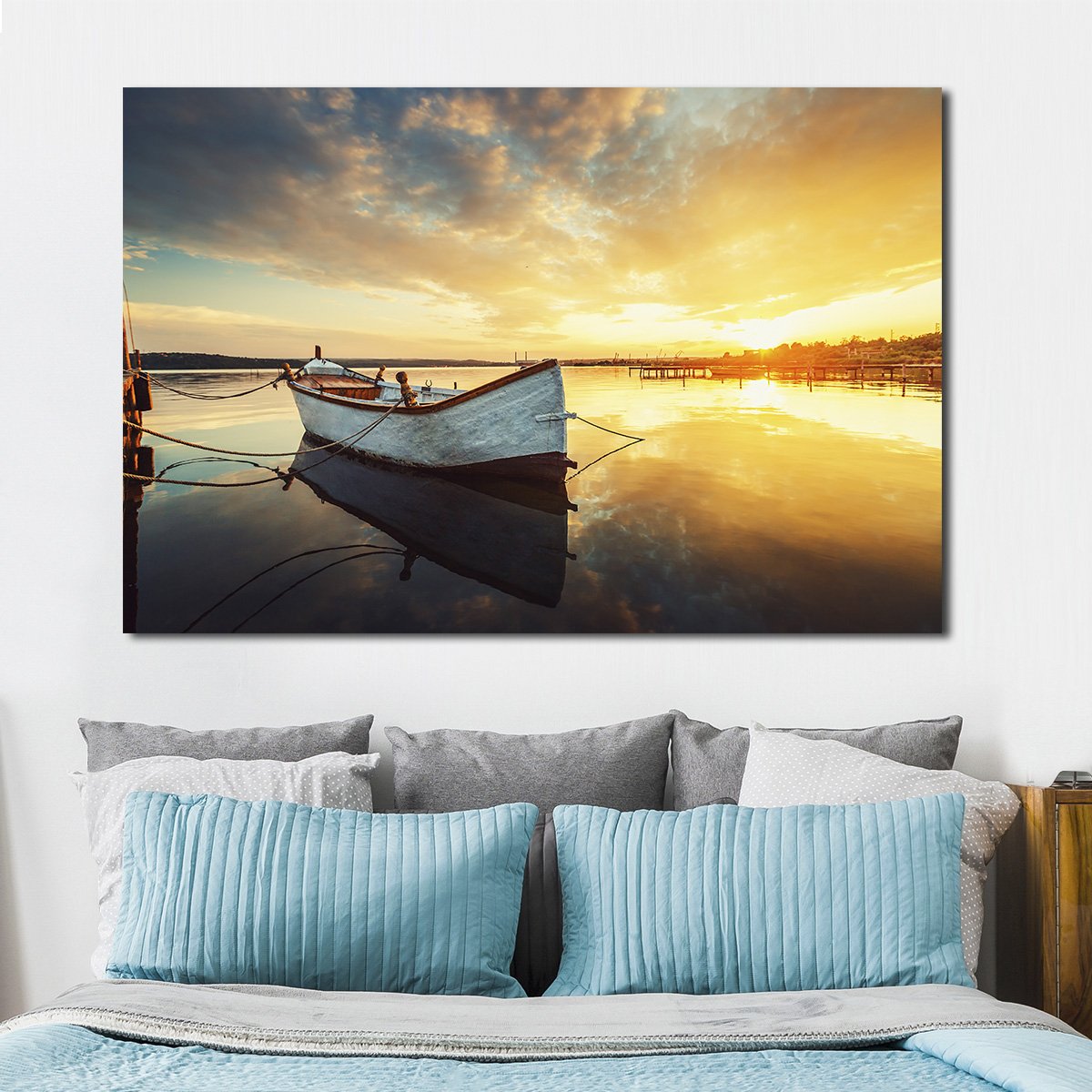 Fishing Boat Multi Panel Canvas Wall Art