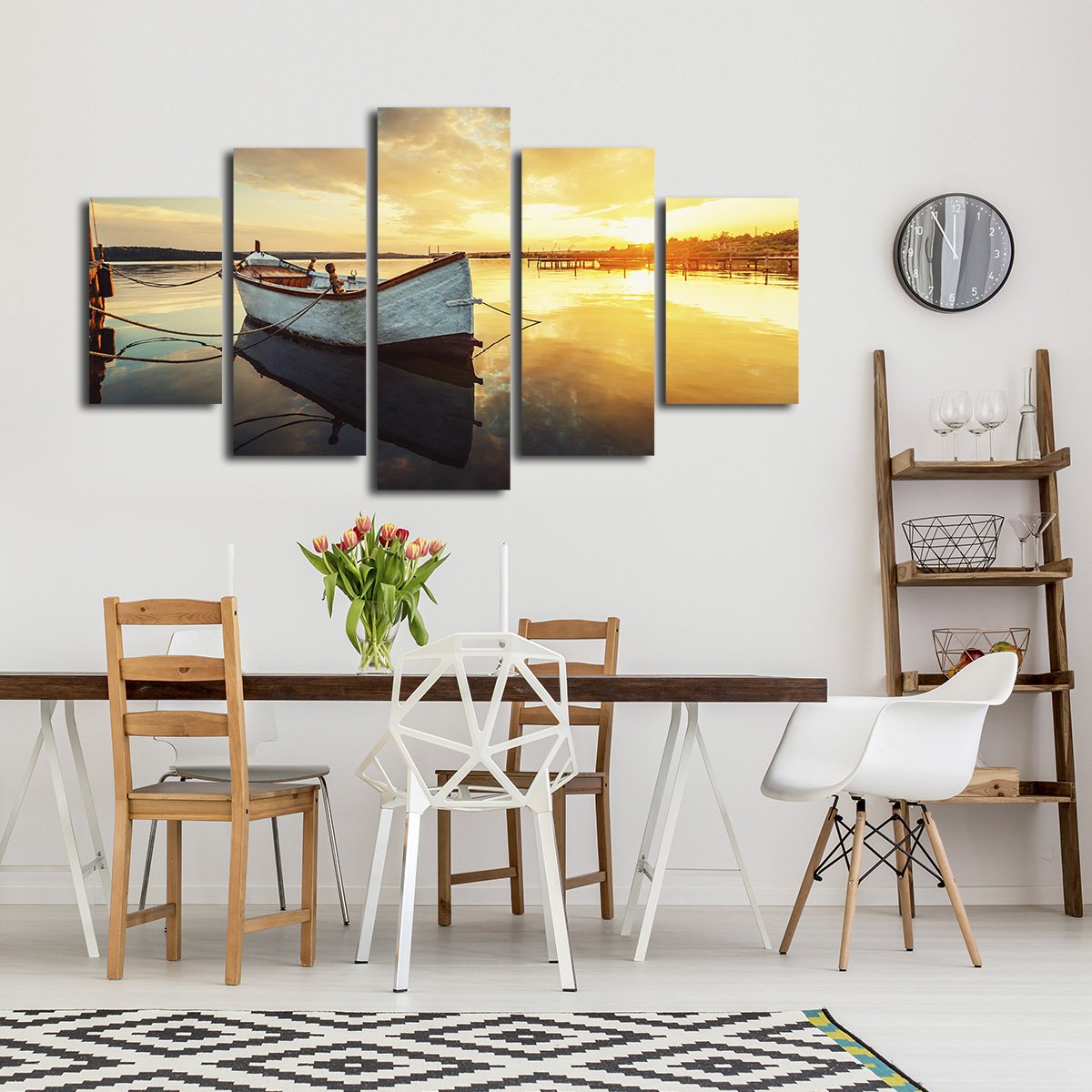 Fishing Boat Multi Panel Canvas Wall Art