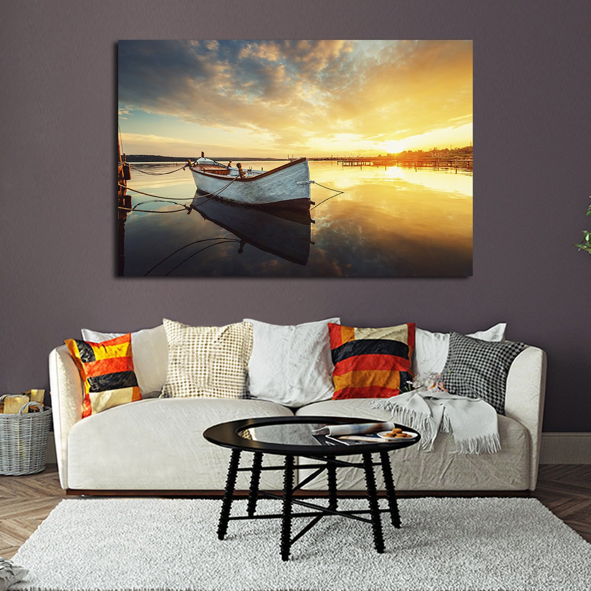 Fishing Boat Multi Panel Canvas Wall Art