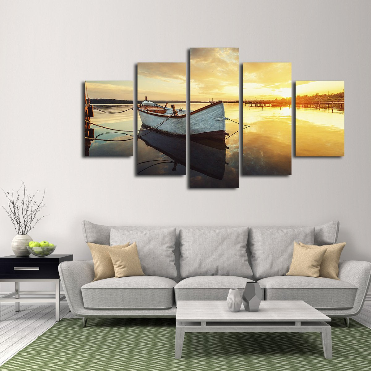 Fishing Boat Multi Panel Canvas Wall Art