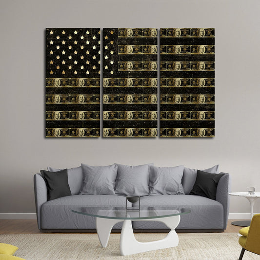Flag Of Benjamins Multi Panel Canvas Wall Art