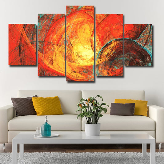 Flaming Sun Multi Panel Canvas Wall Art