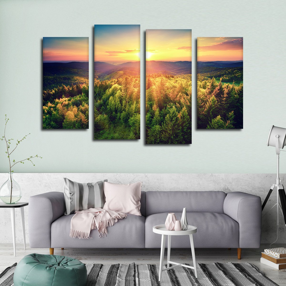 Float To The Forest Multi Panel Canvas Wall Art