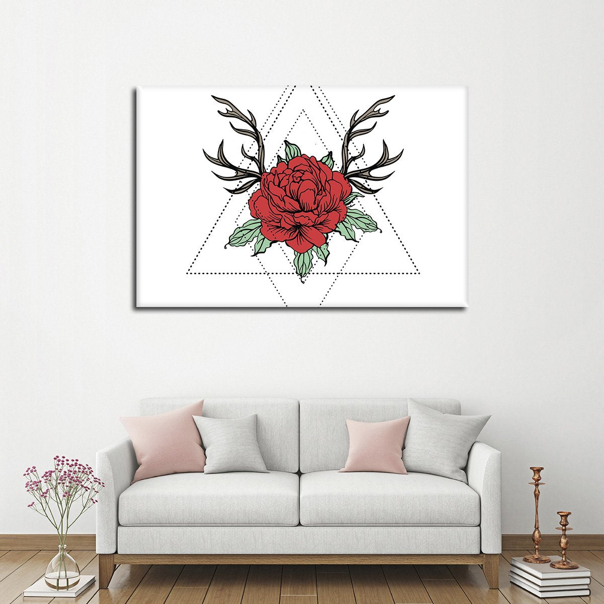 Floral Tattoo Multi Panel Canvas Wall Art