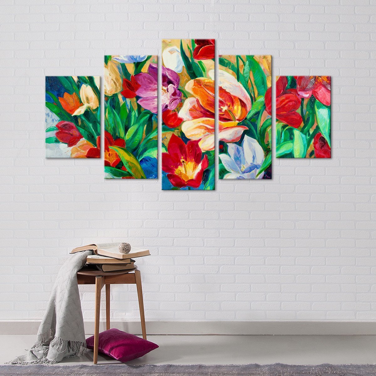 Flowers Multi Panel Canvas Wall Art