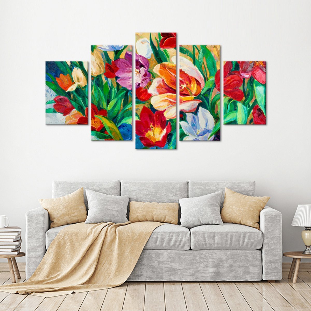 Flowers Multi Panel Canvas Wall Art