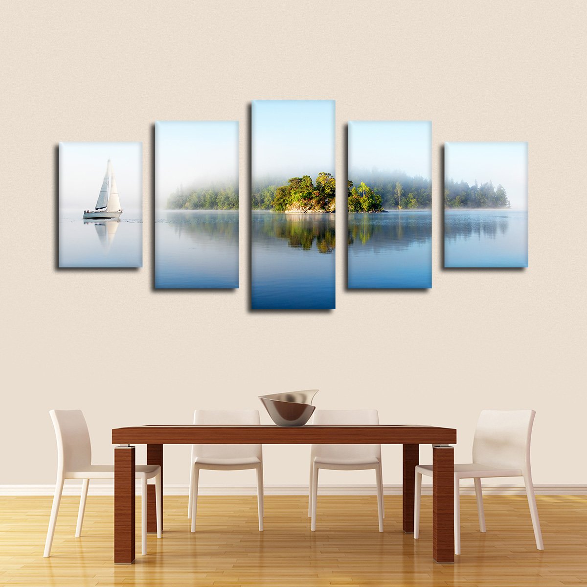 Foggy Island Multi Panel Canvas Wall Art