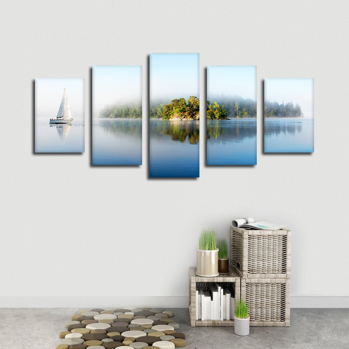 Foggy Island Multi Panel Canvas Wall Art