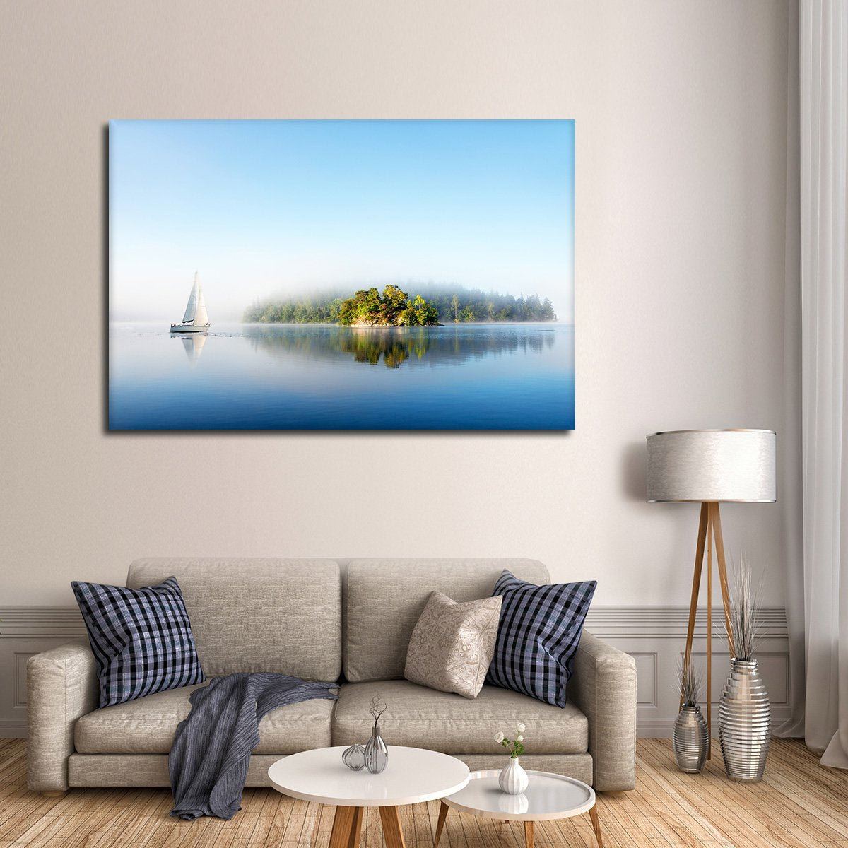 Foggy Island Multi Panel Canvas Wall Art