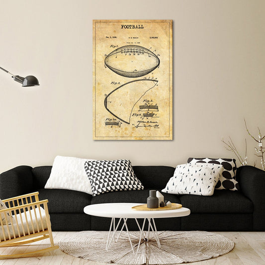 Football 2 Patent Canvas Wall Art