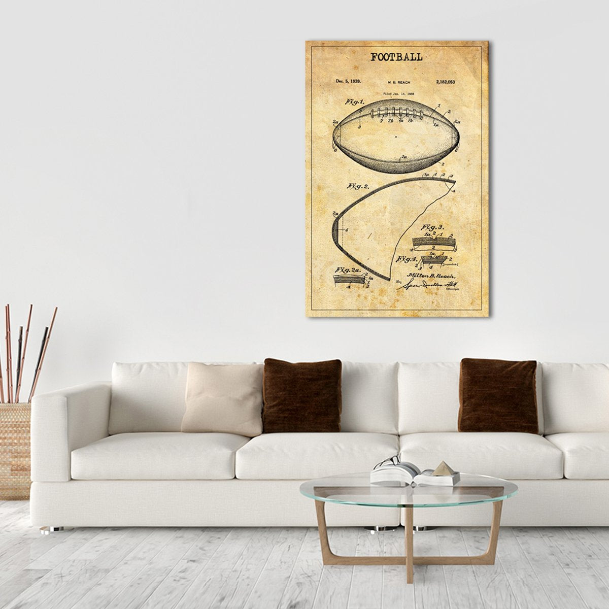 Football 2 Patent Canvas Wall Art