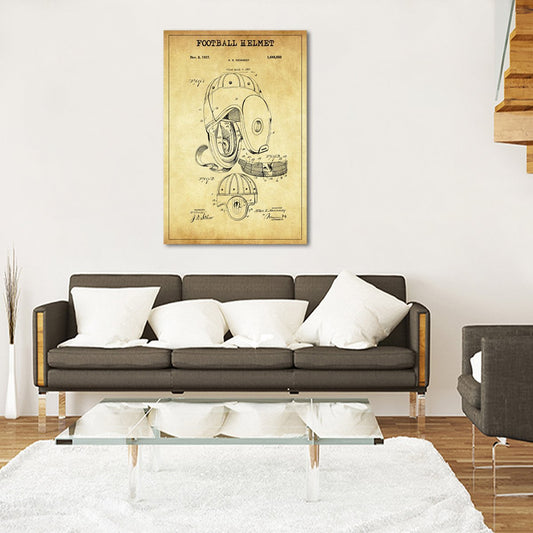 Football Helmet Patent Canvas Wall Art
