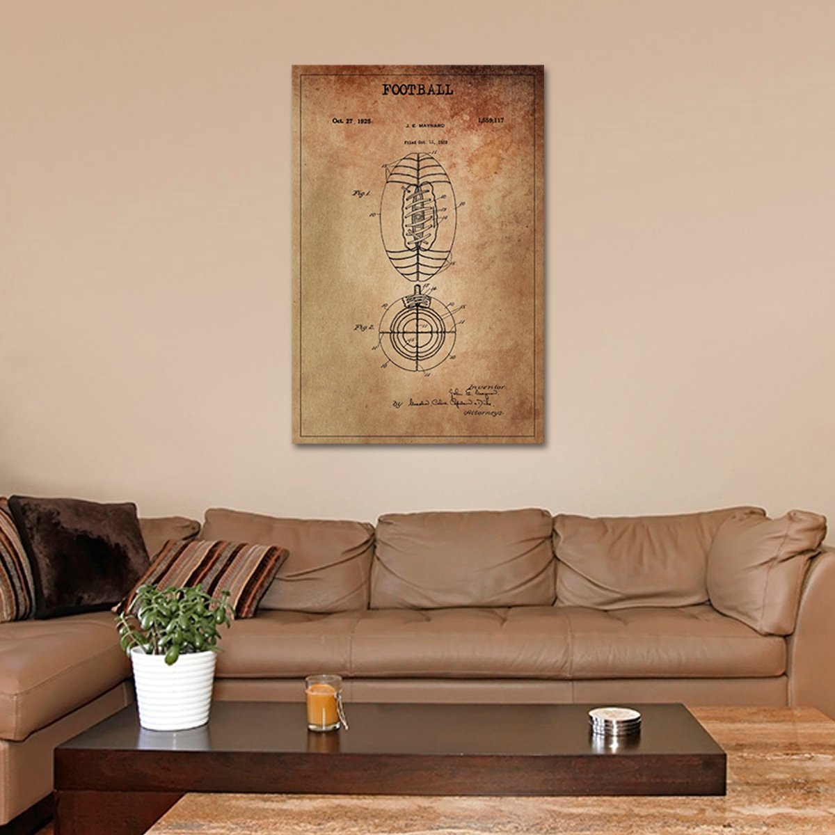 Football Patent Canvas Wall Art