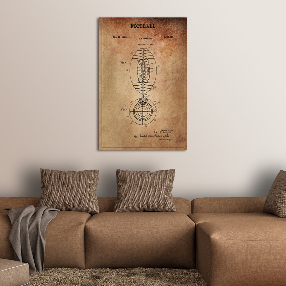 Football Patent Canvas Wall Art