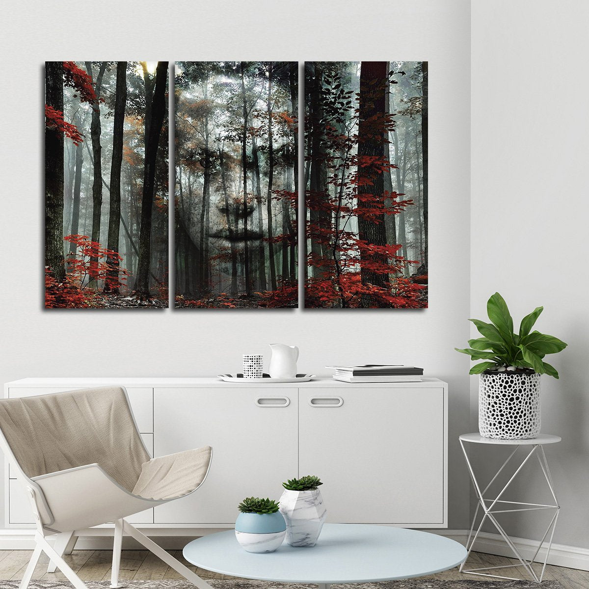 Forest Figure Multi Panel Canvas Wall Art