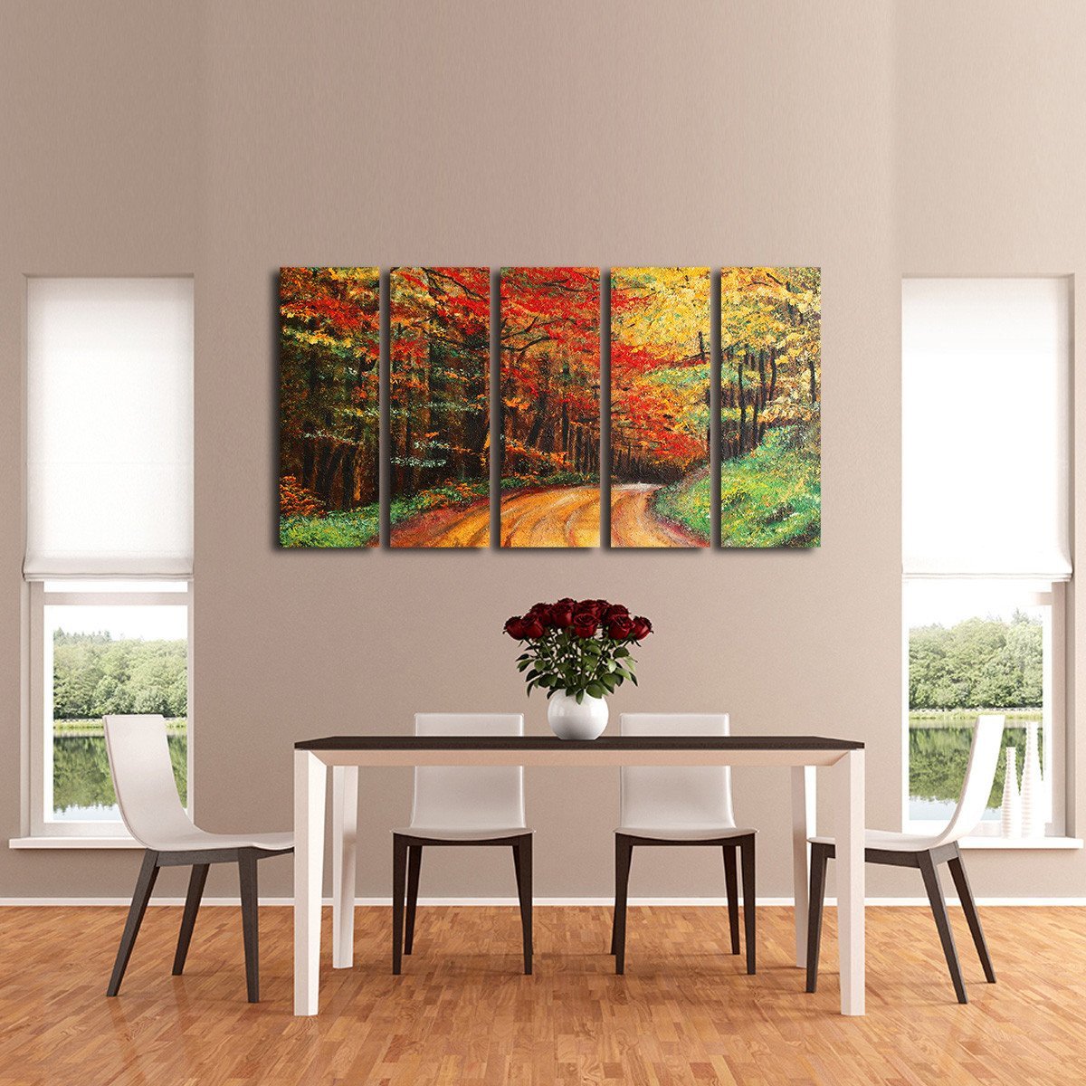 Forest Road Multi Panel Canvas Wall Art