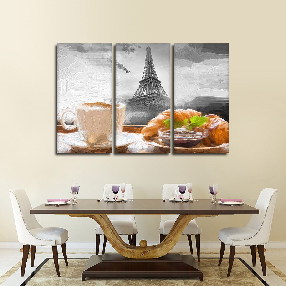 French Breakfast Multi Panel Canvas Wall Art