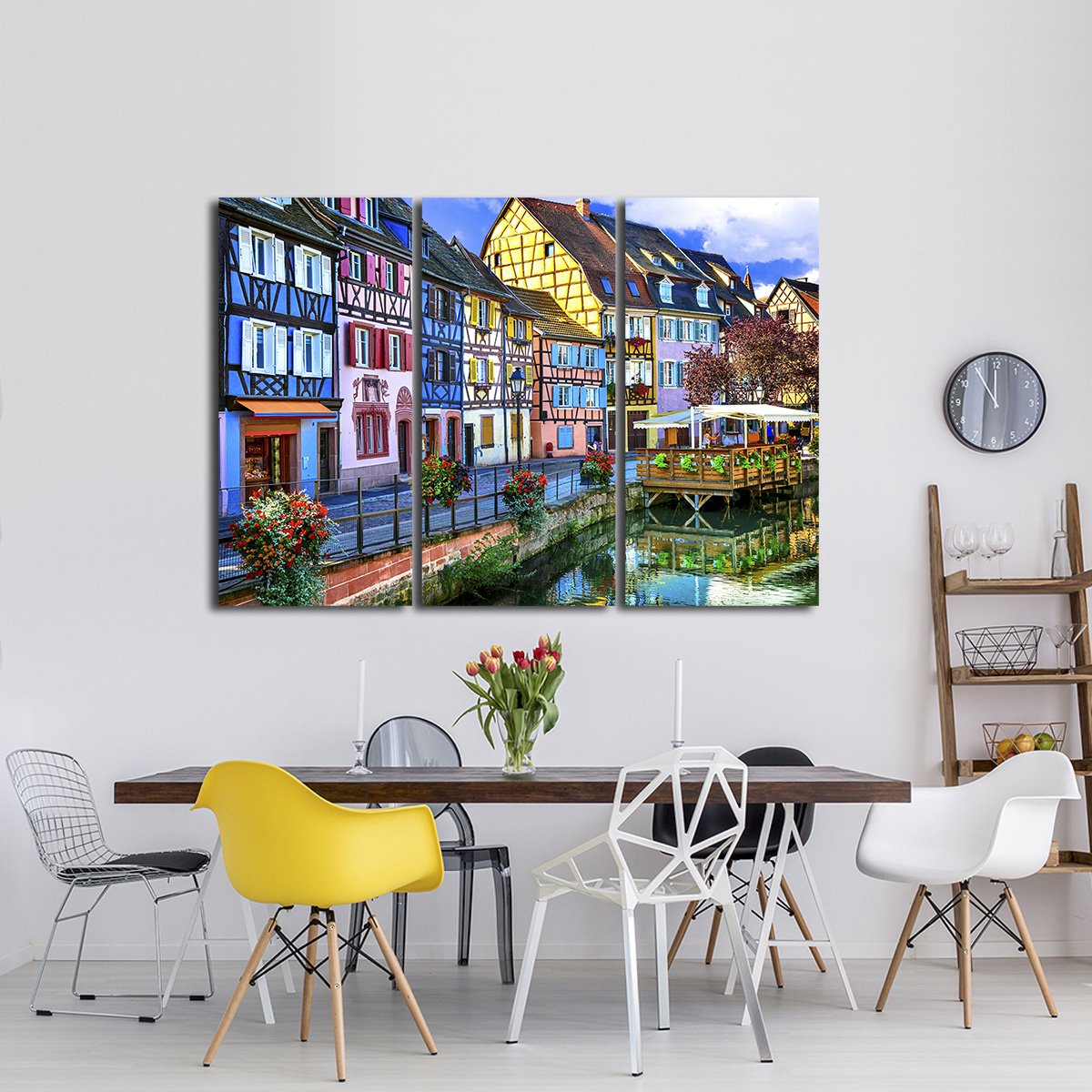 French Village Multi Panel Canvas Wall Art
