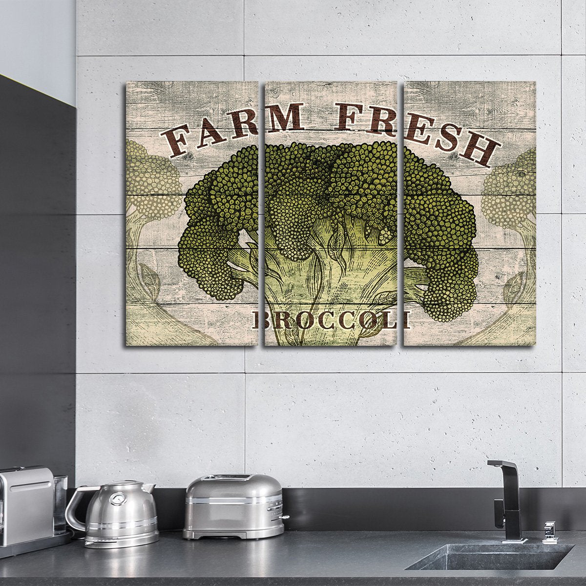 Fresh Broccoli Multi Panel Canvas Wall Art