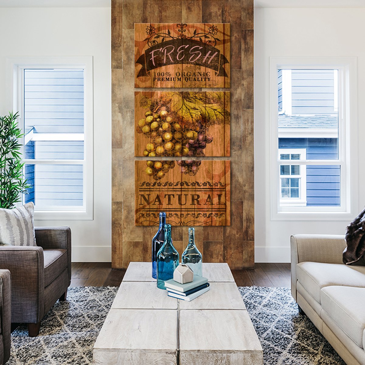 Fresh Grapes Multi Panel Canvas Wall Art