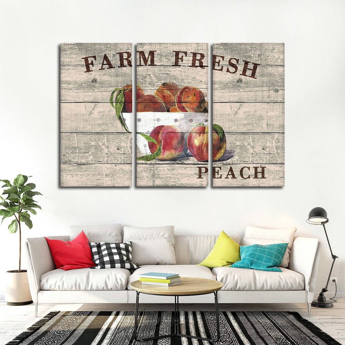Fresh Peach Multi Panel Canvas Wall Art