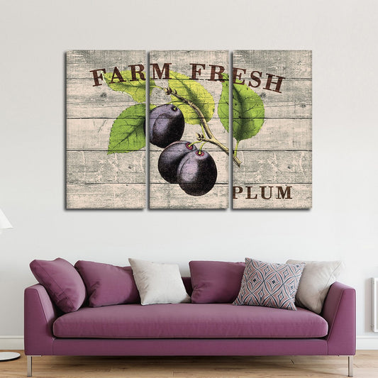 Fresh Plums Multi Panel Canvas Wall Art