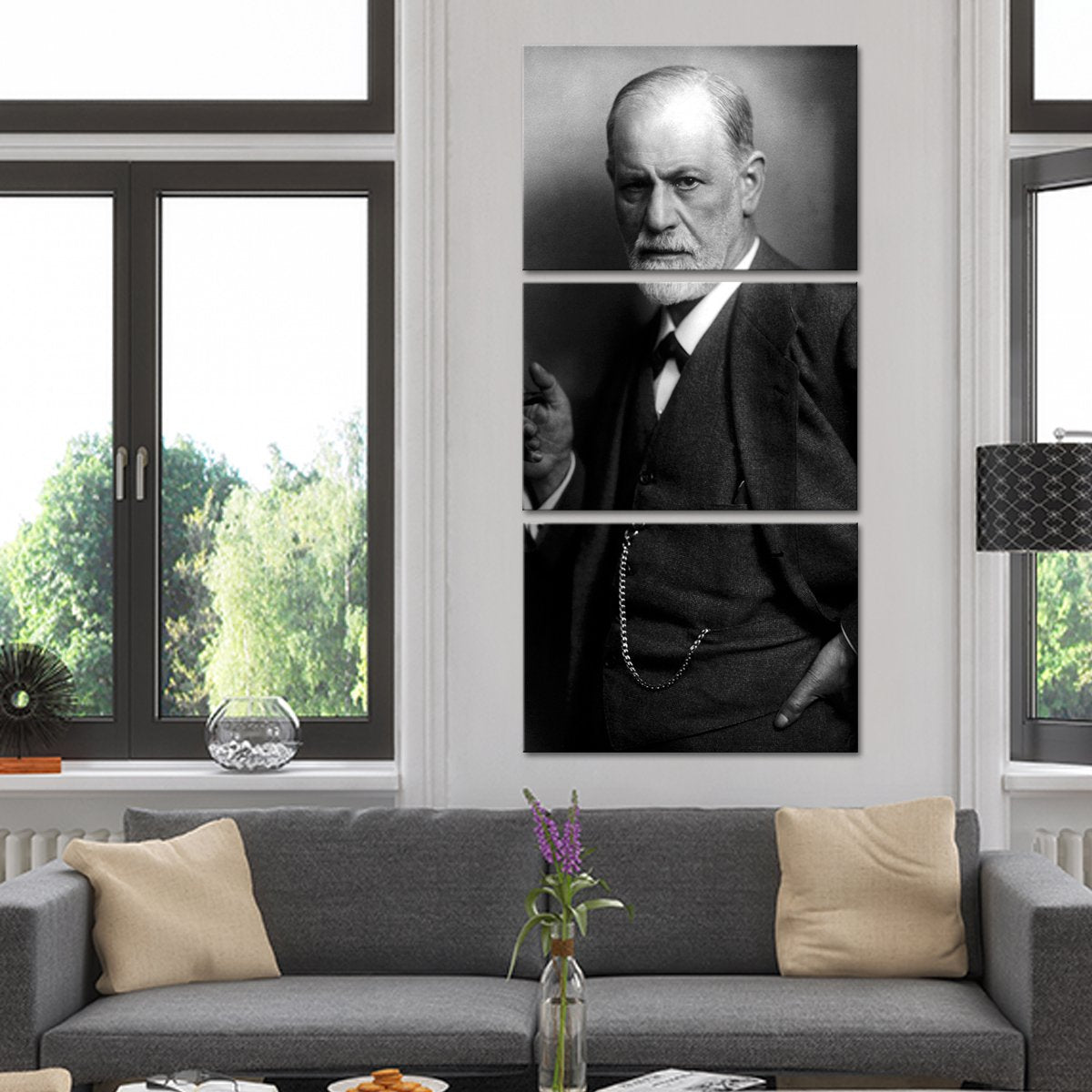 Freud Portrait Multi Panel Canvas Wall Art