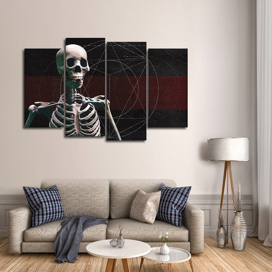 Frightful Skeleton Multi Panel Canvas Wall Art