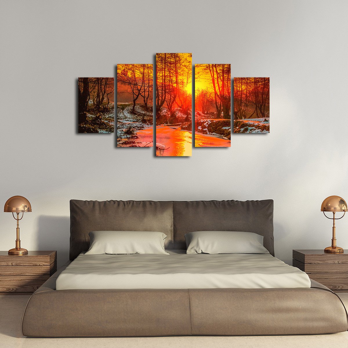 Frozen Creek Multi Panel Canvas Wall Art